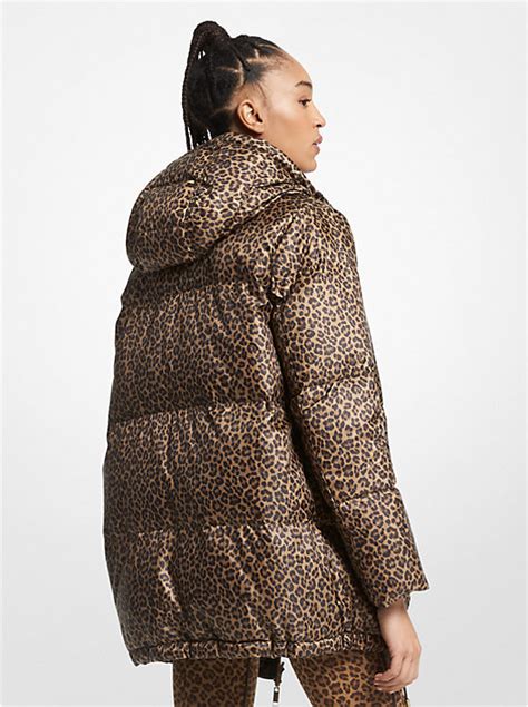 Leopard Print Ciré Reversible Puffer Jacket 